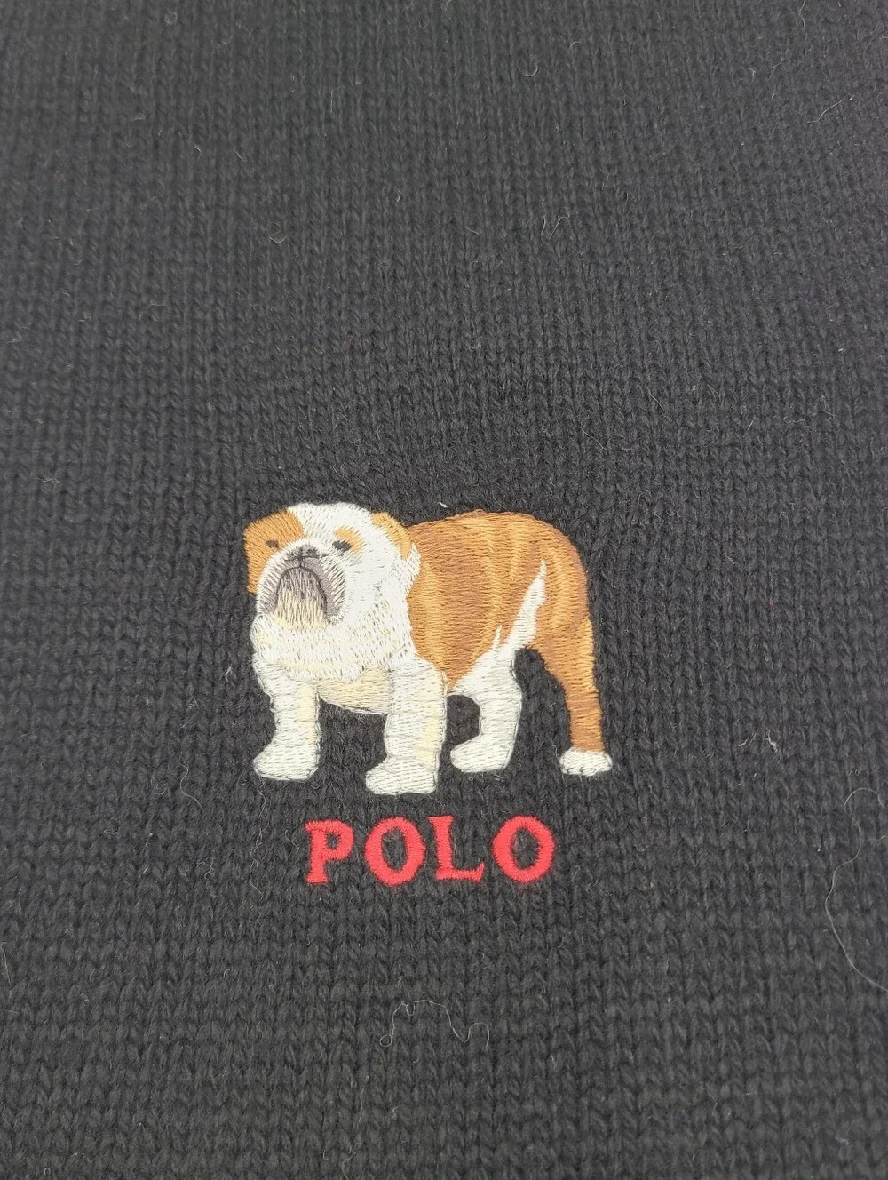 B55 Mens Black Polo Ralph Lauren Bulldog Scarf